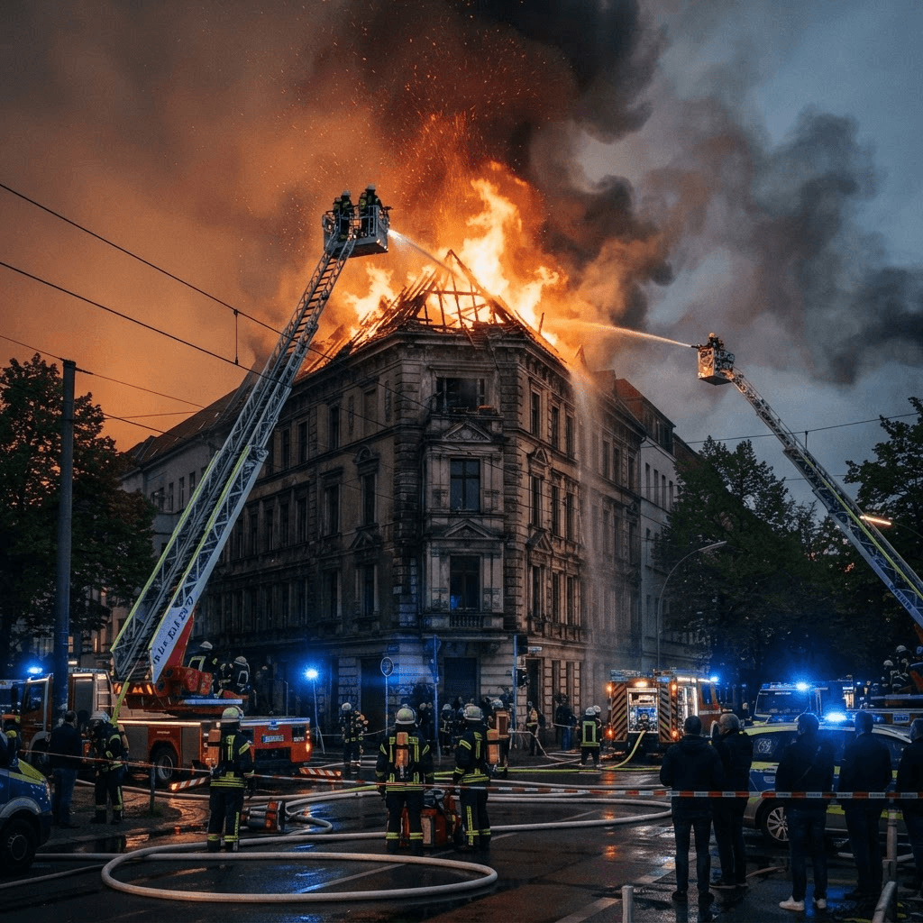 Dachstuhl steht in Vollbrand – Symbolbilder 1