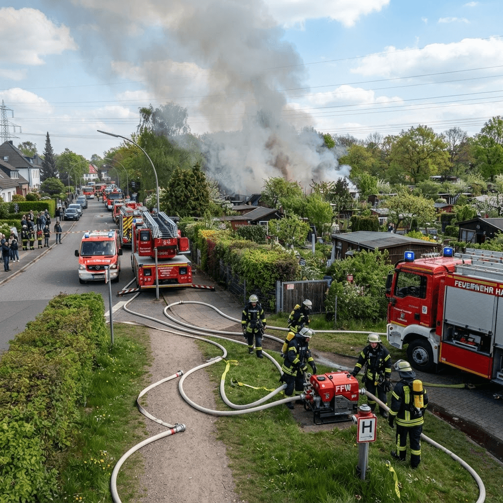 Laubenbrand weitet sich zum Großeinsatz aus – Symbolbilder 2