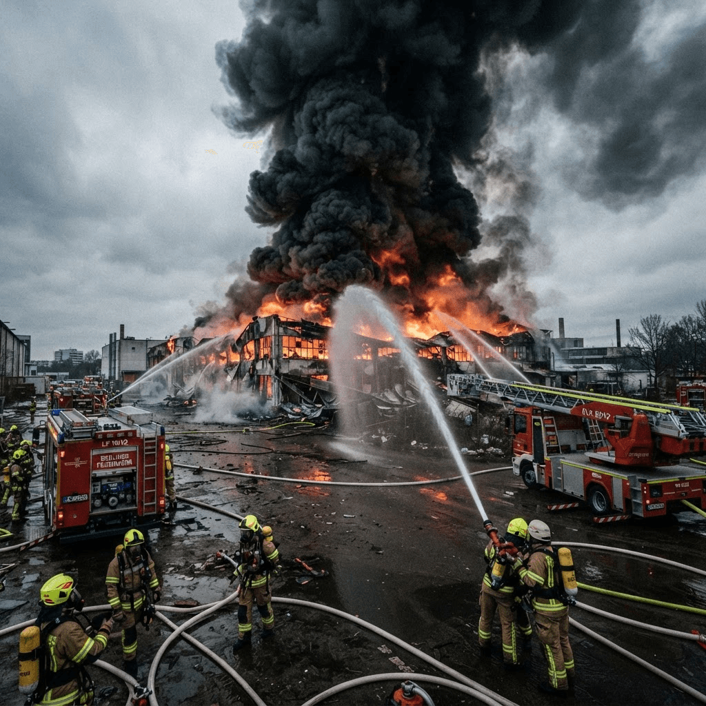 Große Lagerhalle brennt nieder – Symbolbilder 1